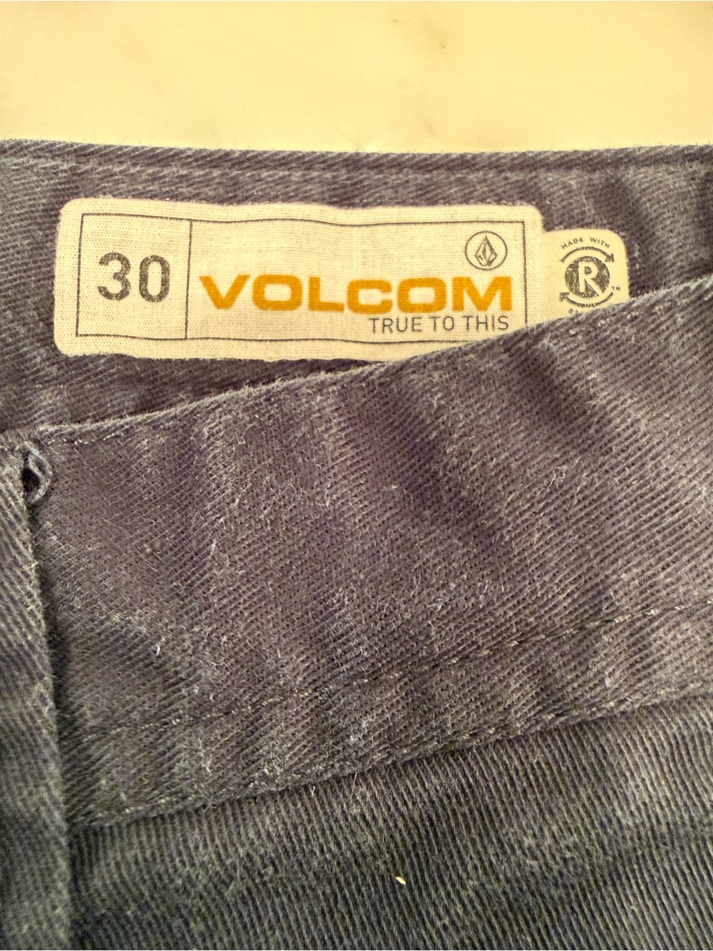 Volcom Men's Dark Blue Flat Front Shorts